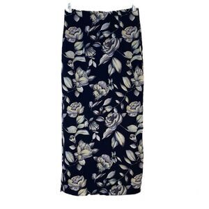 Vintage woman’s navy floral maxi skirt | size 7